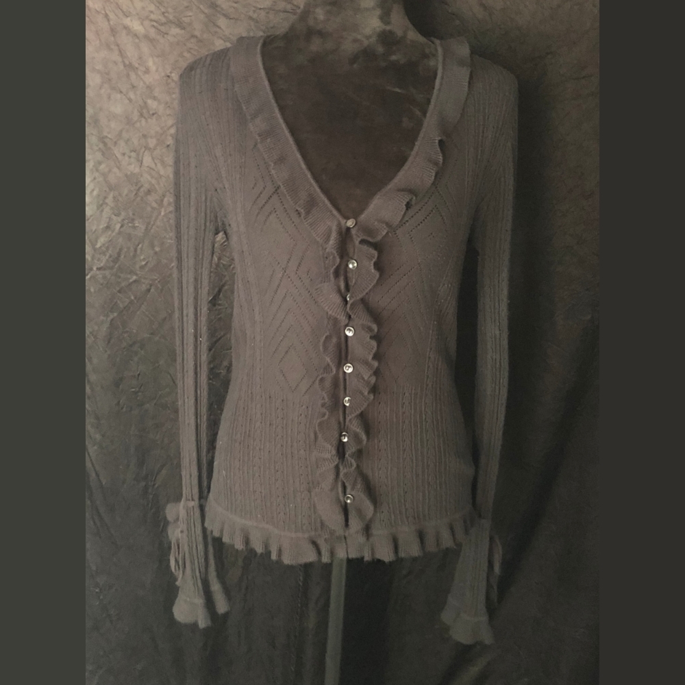 Black frilly cardigan Mixit